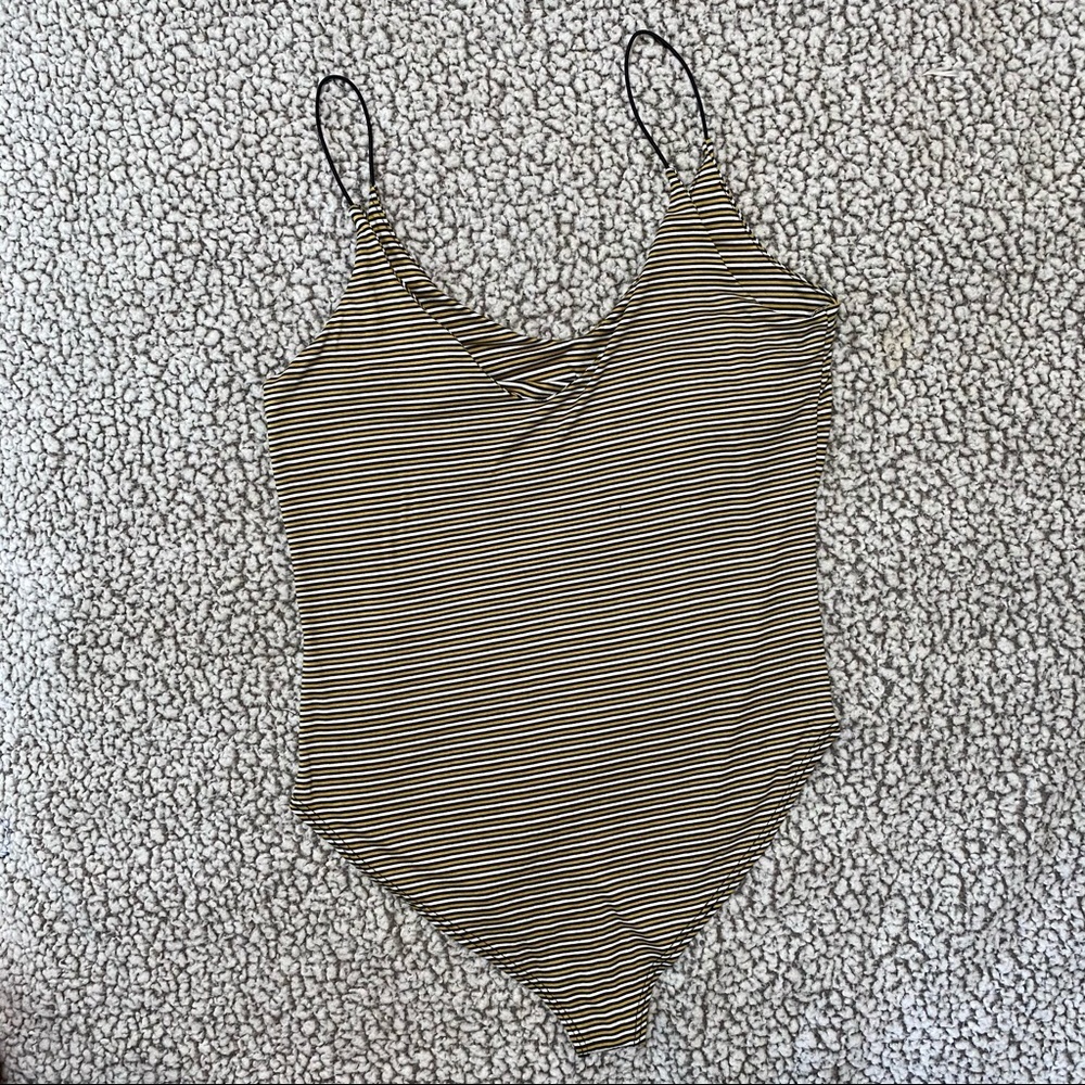 Gaze Striped Bodysuit Size Medium